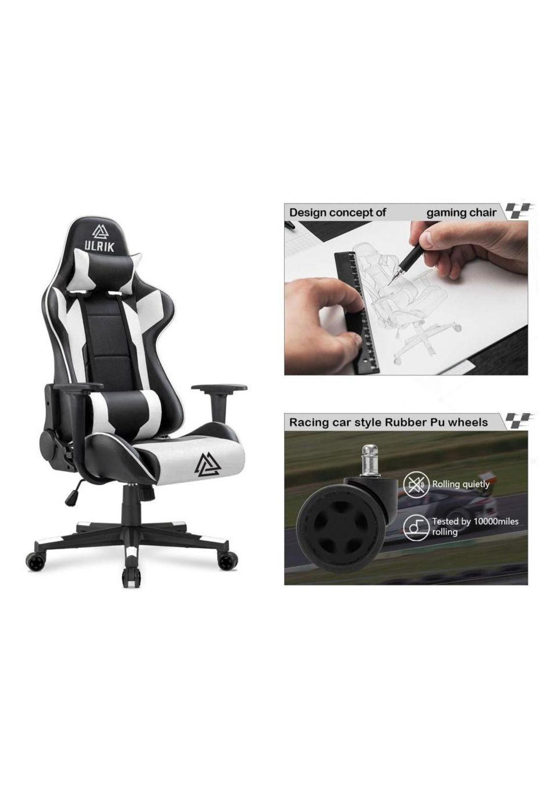 Silla Gamer de Oficina Profesional Ulrik Blanca-5