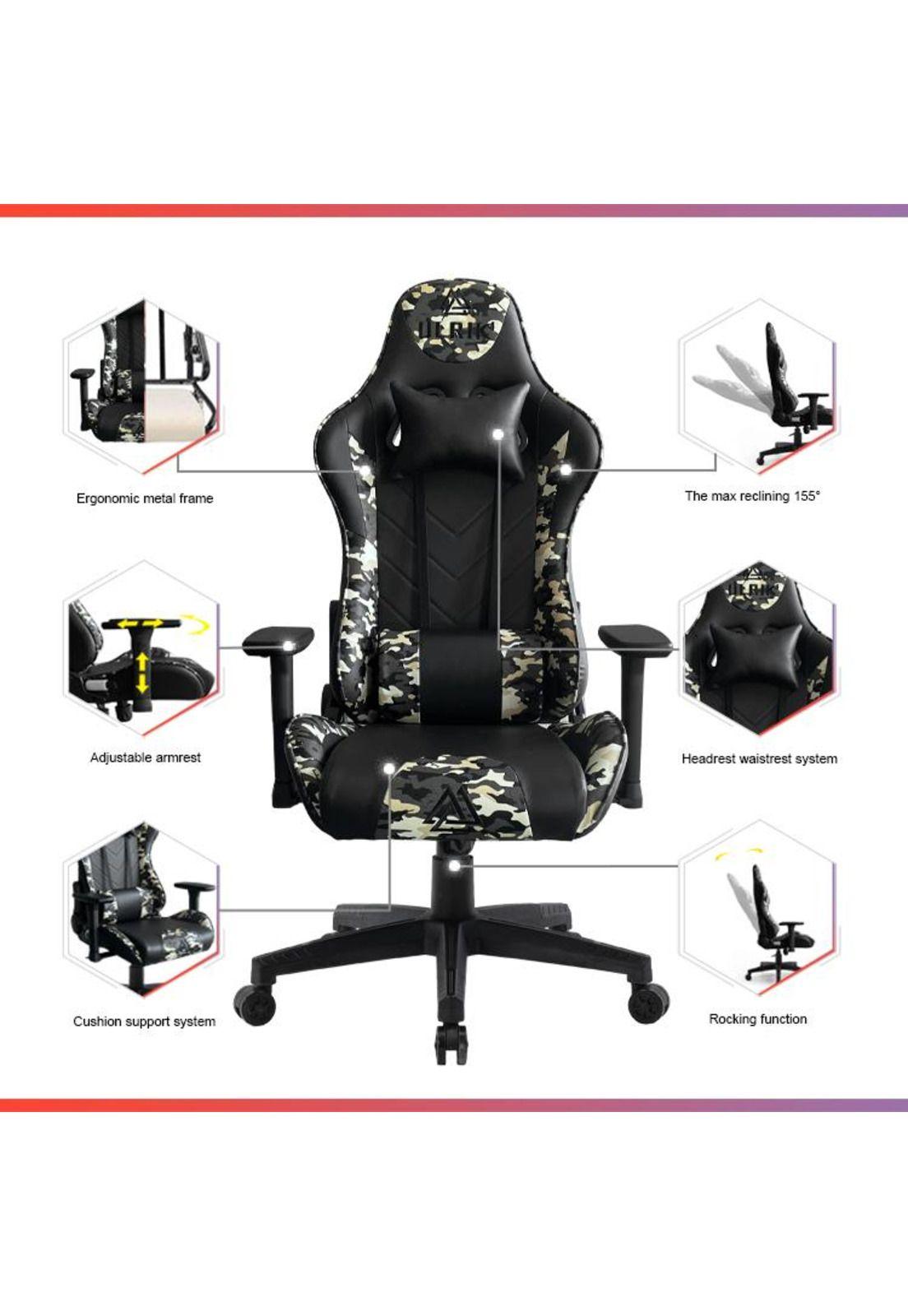 Silla Gamer Profesional Ulrik Militar Verde-1