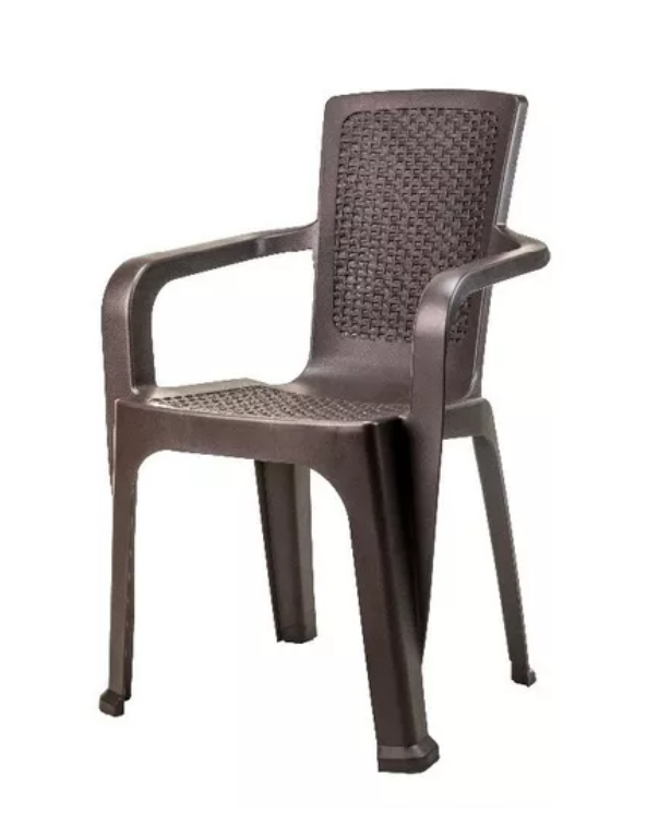 Set 4 Sillas Comedor/terraza/camping Rattan Con Apoyabrazos-2