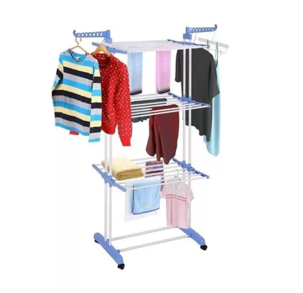 Tendedero De Ropa Perchero Colgador Plegable 3 Niveles-0