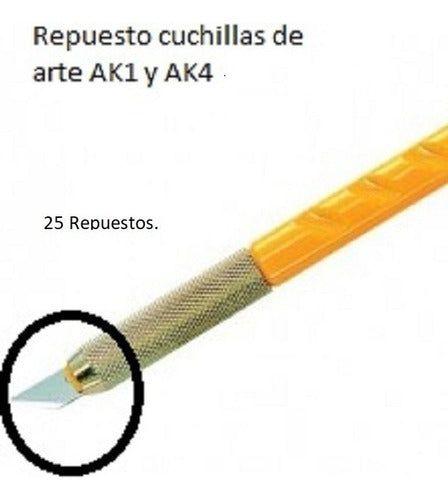 Repuesto Cuchillos Arte Olfa: Ak-1 Y Ak-4. 25 Unidades-2