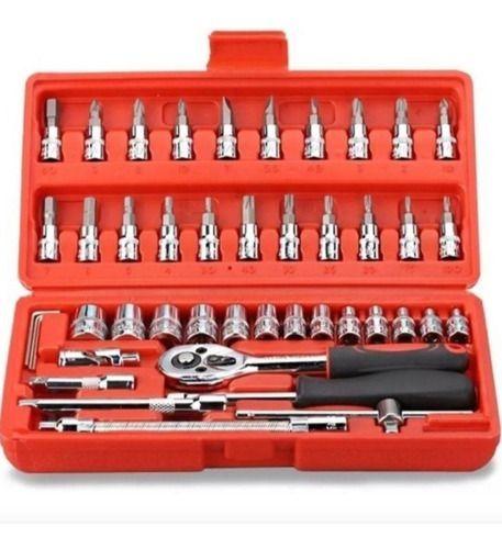 Set Caja Juego Herramienta Dados 46 Piezas Acero Carbono 1/4-0