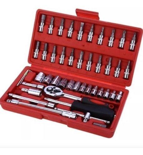 Set Caja Juego Herramienta Dados 46 Piezas Acero Carbono 1/4-1