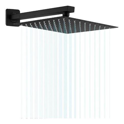 Plato Ducha Cuadrado Acero Inoxidable 25 Cm Negro-2