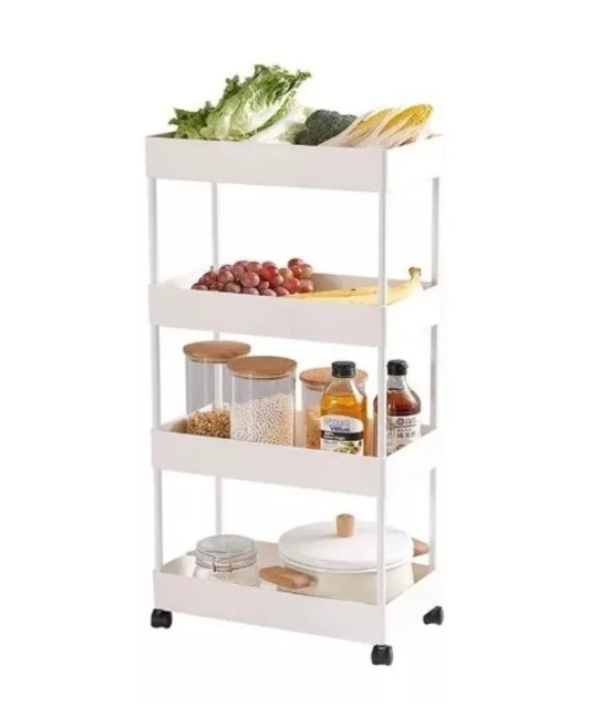 Estante Mueble Organizador Baño Cocina Con Ruedas 4 Niveles-0