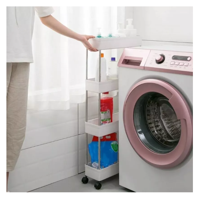 Estante Mueble Organizador Baño Cocina Con Ruedas 4 Niveles-5