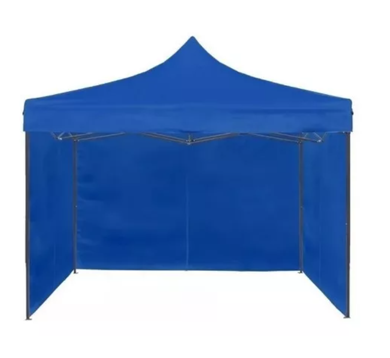 Toldo Plegable Pared Azul 3x3 + Pared Laterales-1