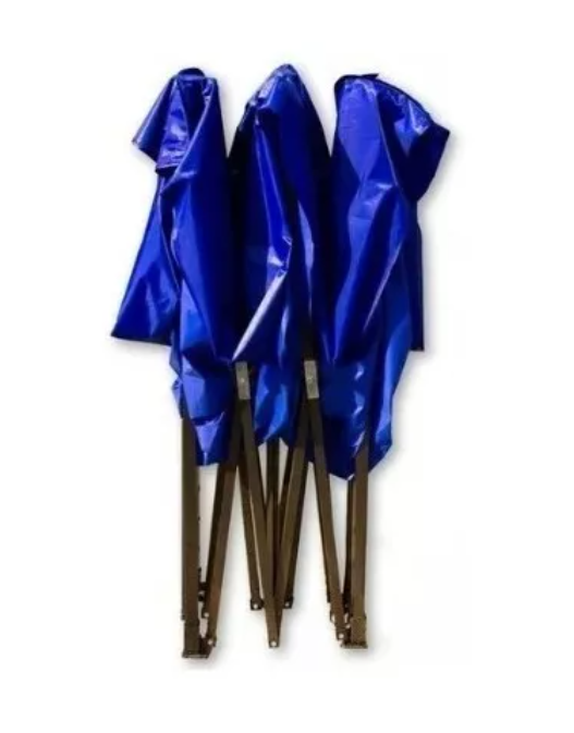Toldo Plegable Pared Azul 3x3 + Pared Laterales-3