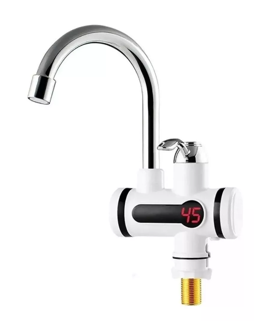 Llave Agua Caliente Eléctrico Lavaplatos Color Blanco-3