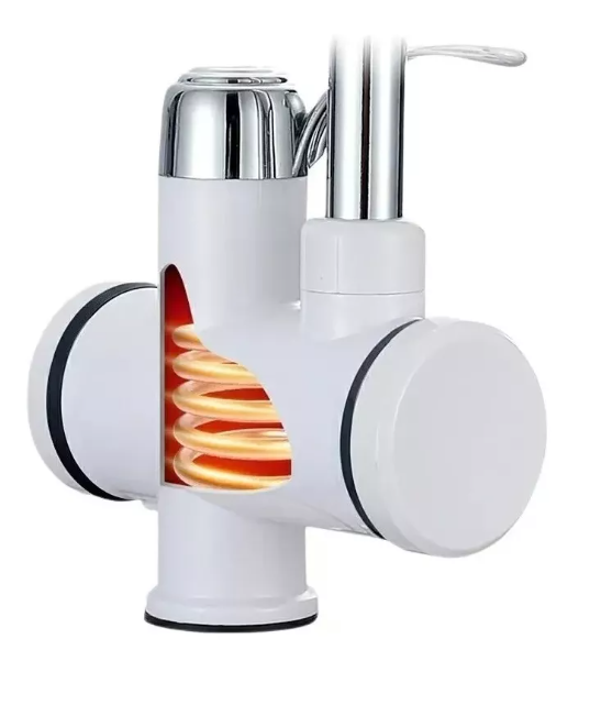 Llave Agua Caliente Eléctrico Lavaplatos Color Blanco-4