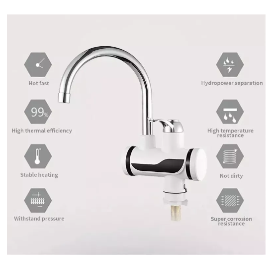 Llave Agua Caliente Eléctrico Lavaplatos Color Blanco-5