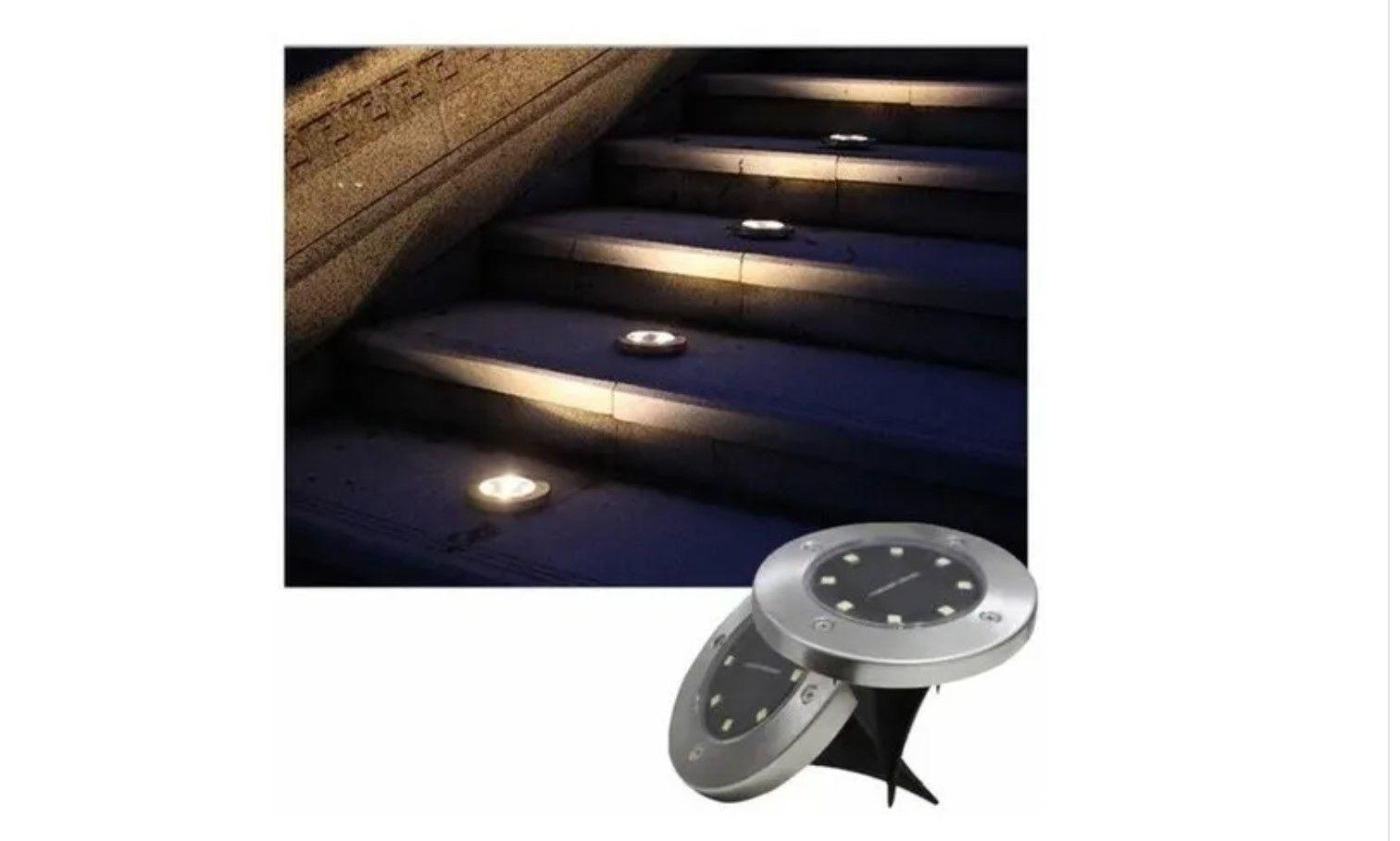 Pack 4 Foco Led Solar Exterior Estaca Jardin 8 Led-2