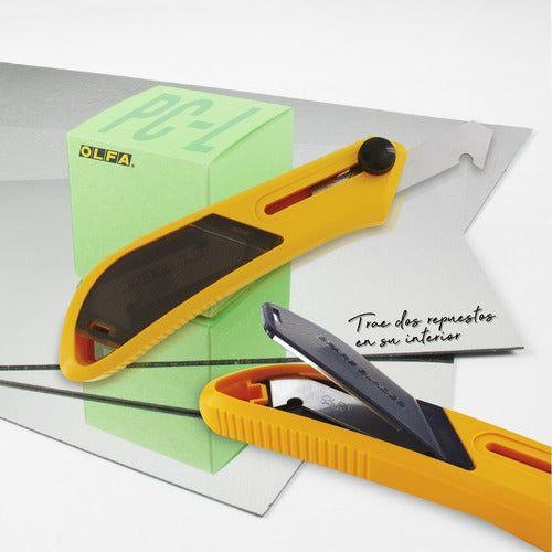 Cuchillo Olfa Grande Corta Acrílico Con Seguro Manual-2