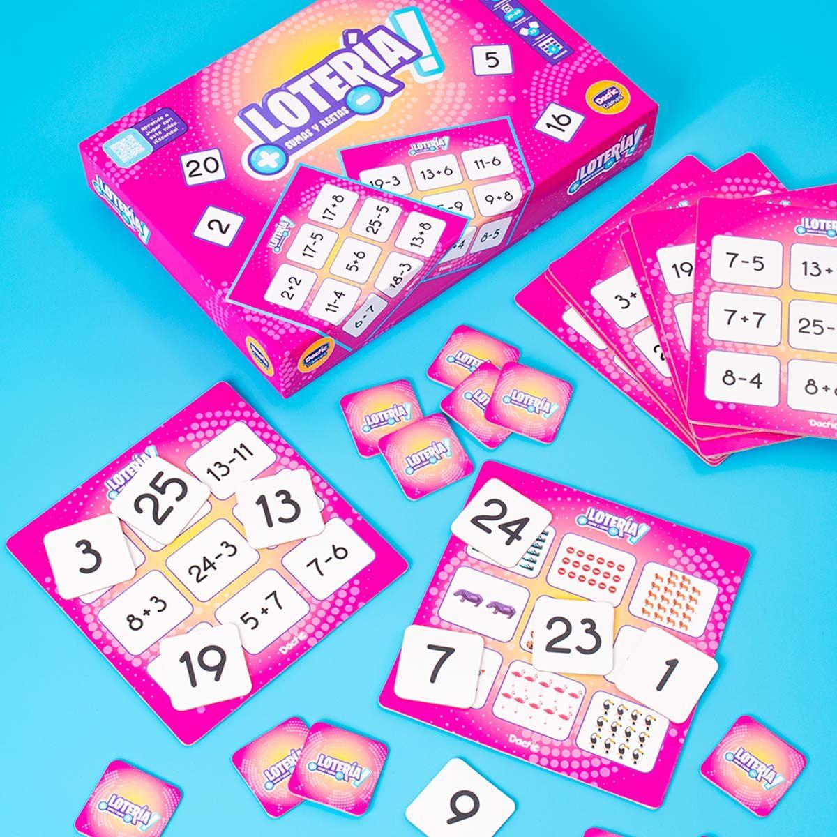 Juego De Mesa. Lotería Sumas Y Restas-1
