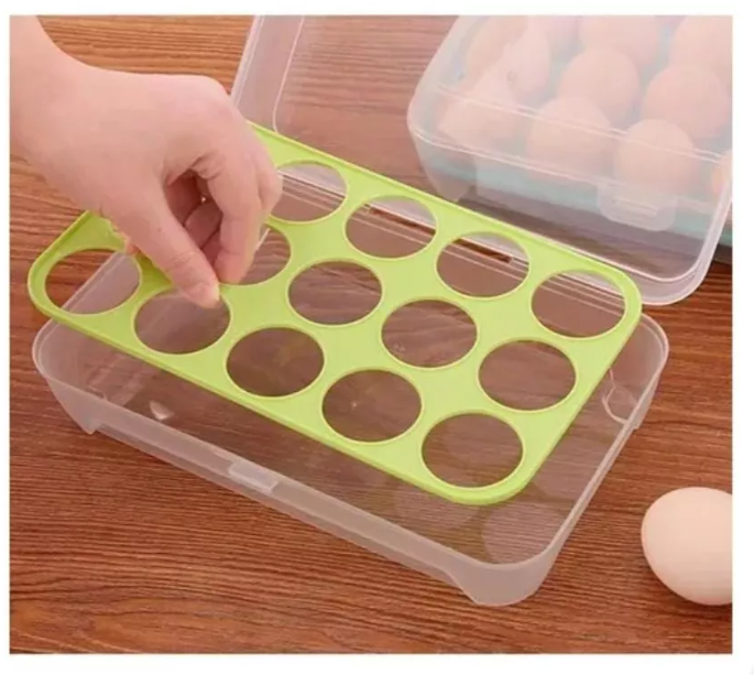 Organizador De Huevos, Caja Para 15 Unidades Huevera-5