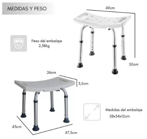 Silla De Baño Adultos Silla Para Ducha Baños Para Personas Con Discapacidad-6