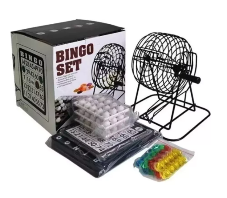 Set Bingo Tómbola Juego De Mesa Familiar + Cartones-0