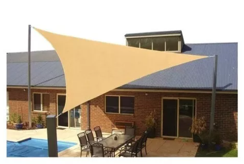 Toldo Vela Triangular 3.5 X 3.5 X 3.5 Mts Sombra Beige-2
