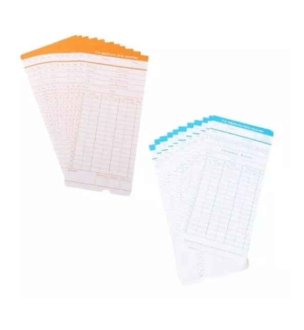 Set 100 Tarjetas Reloj Control Asistencia 80215-2