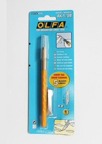 Cuchillo Olfa Bisturí Tipo Lápiz Con Ángulo De 32° + 5 Rep-1