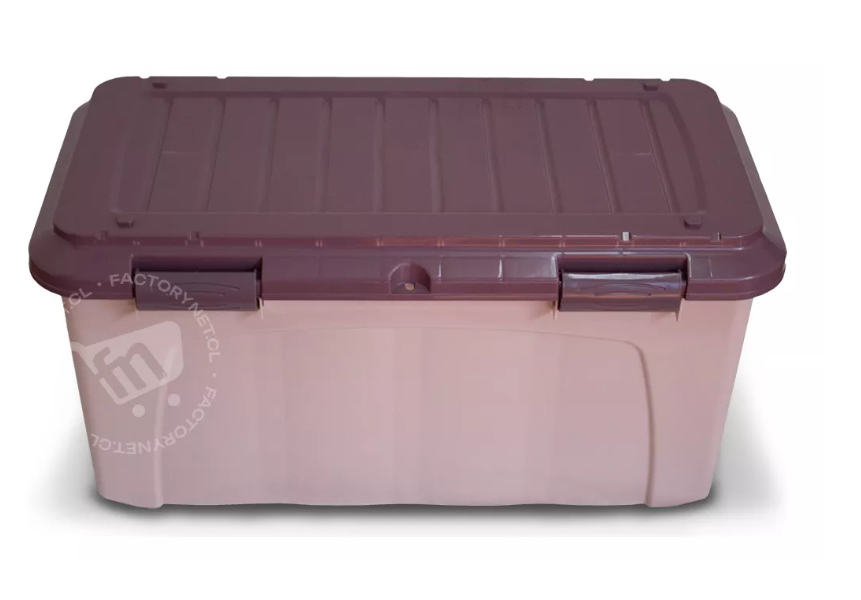 Baul Caja Almacenamiento Organizadora Megaforte 90l Ruedas Rosa-2