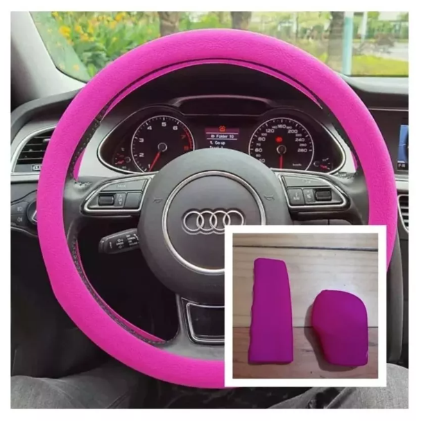 Funda Cubre Volante + Freno De Mano + Palanca Auto Universal-0