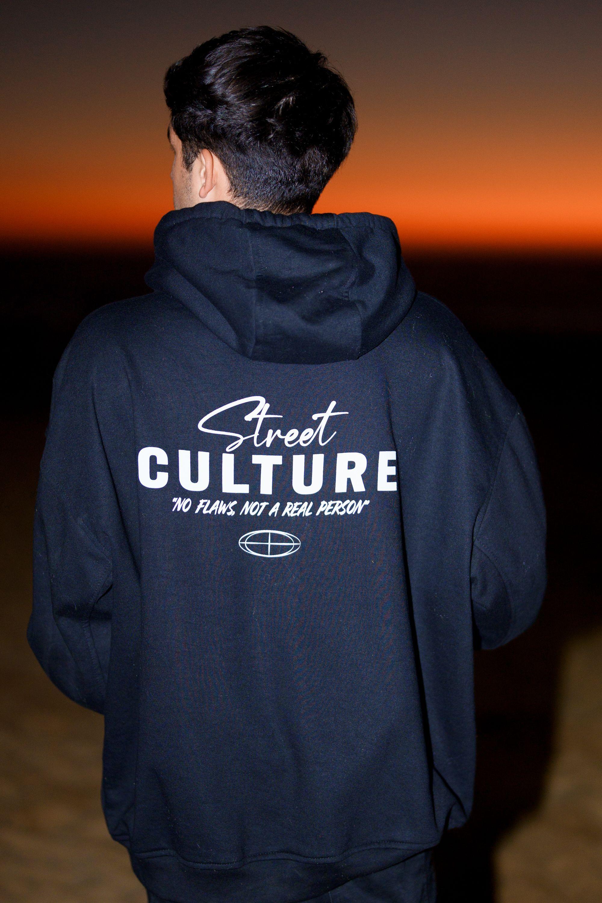 Polerón Oversize Flaw "Dark Street Culture" Negro Unisex-2