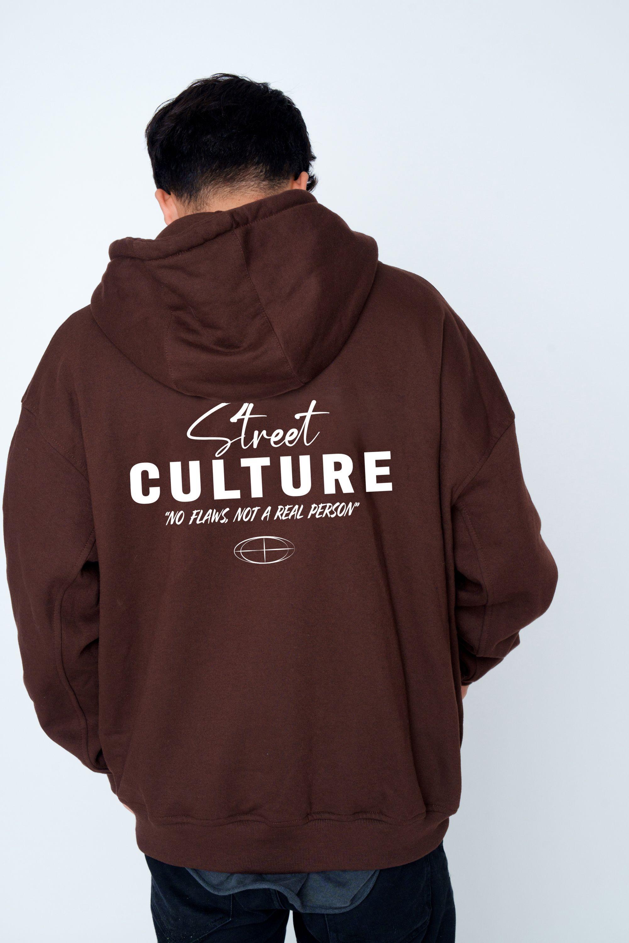 Polerón Oversize "Mocha Street Culture" Café Unisex-1