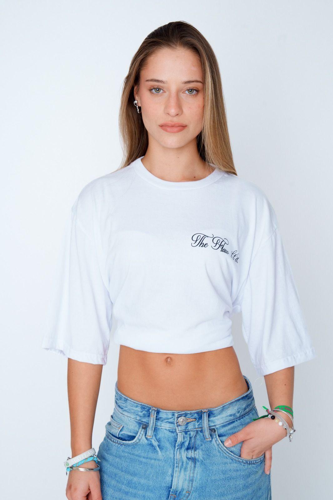Polera Oversize "Flaw LTD" Blanca Unisex-2