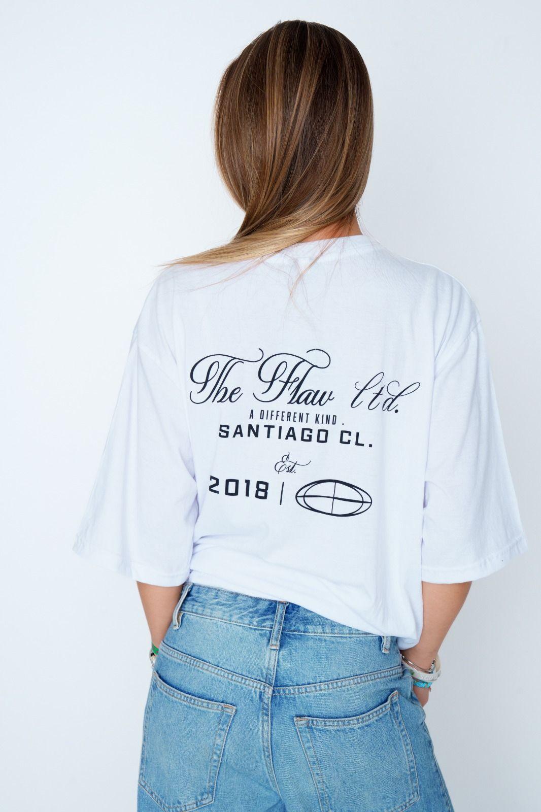Polera Oversize "Flaw LTD" Blanca Unisex-3