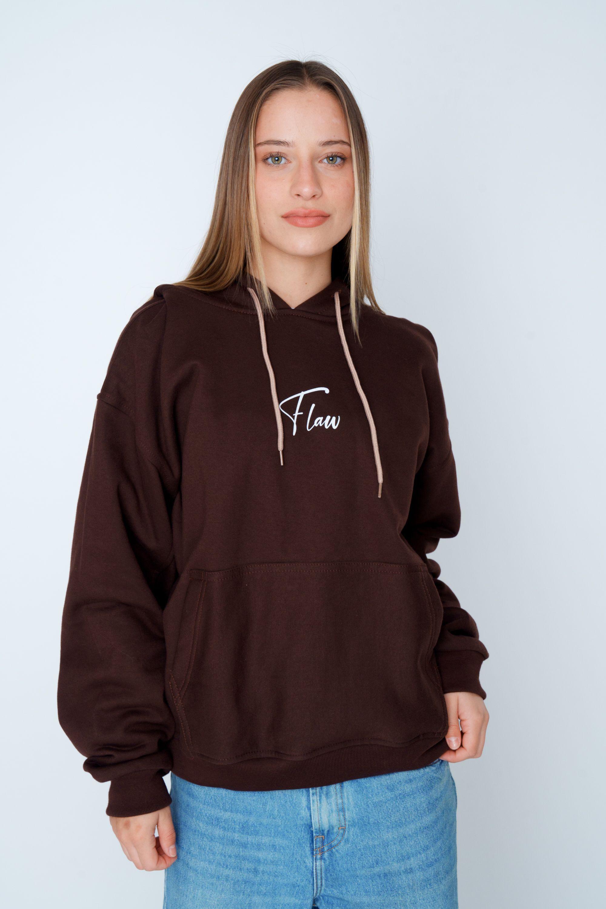 Polerón Oversize Flaw "Mocha Basic" Café Unisex-0