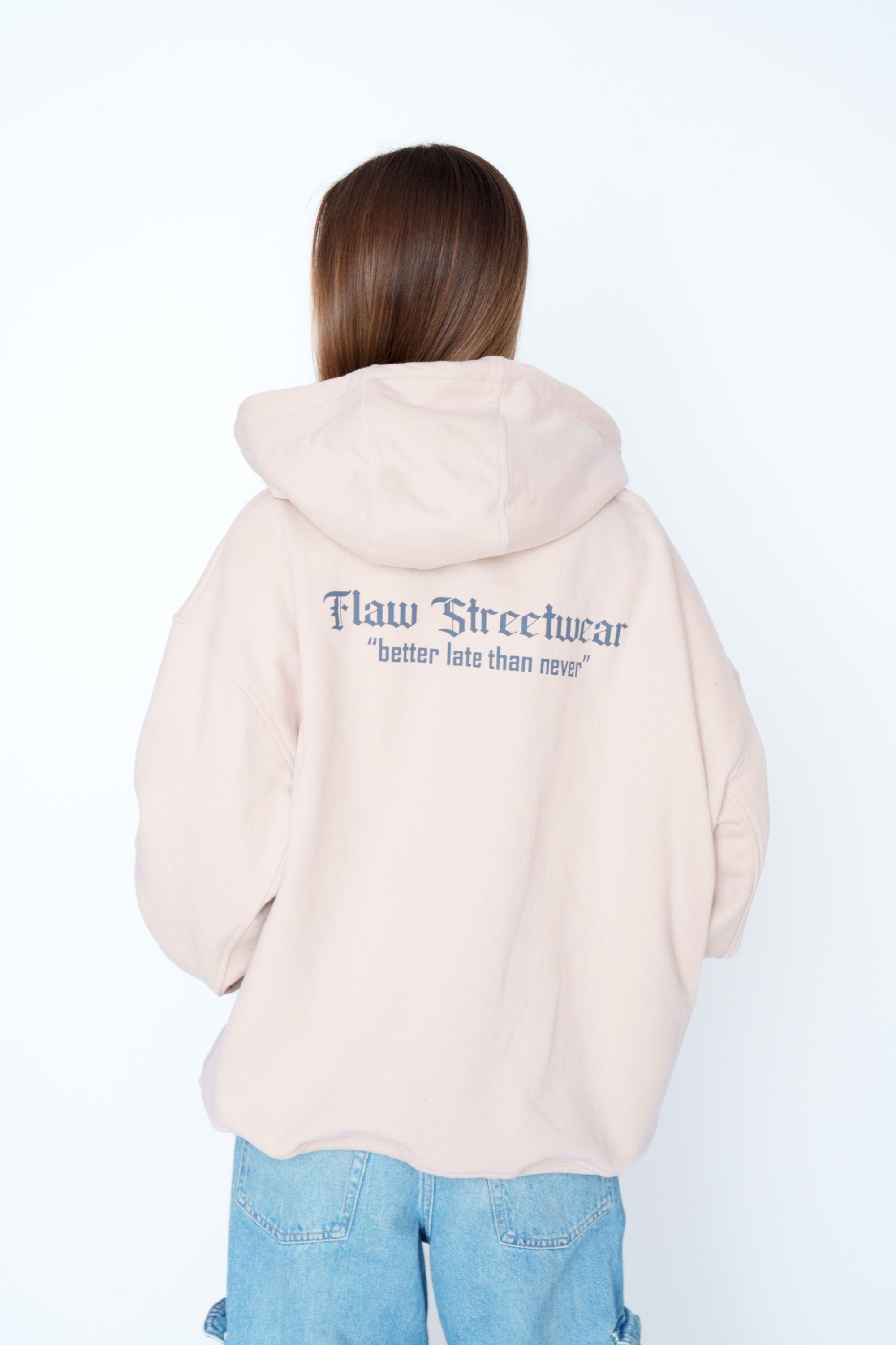 Polerón Oversize FLAW "Gotic" Beige Unisex-0