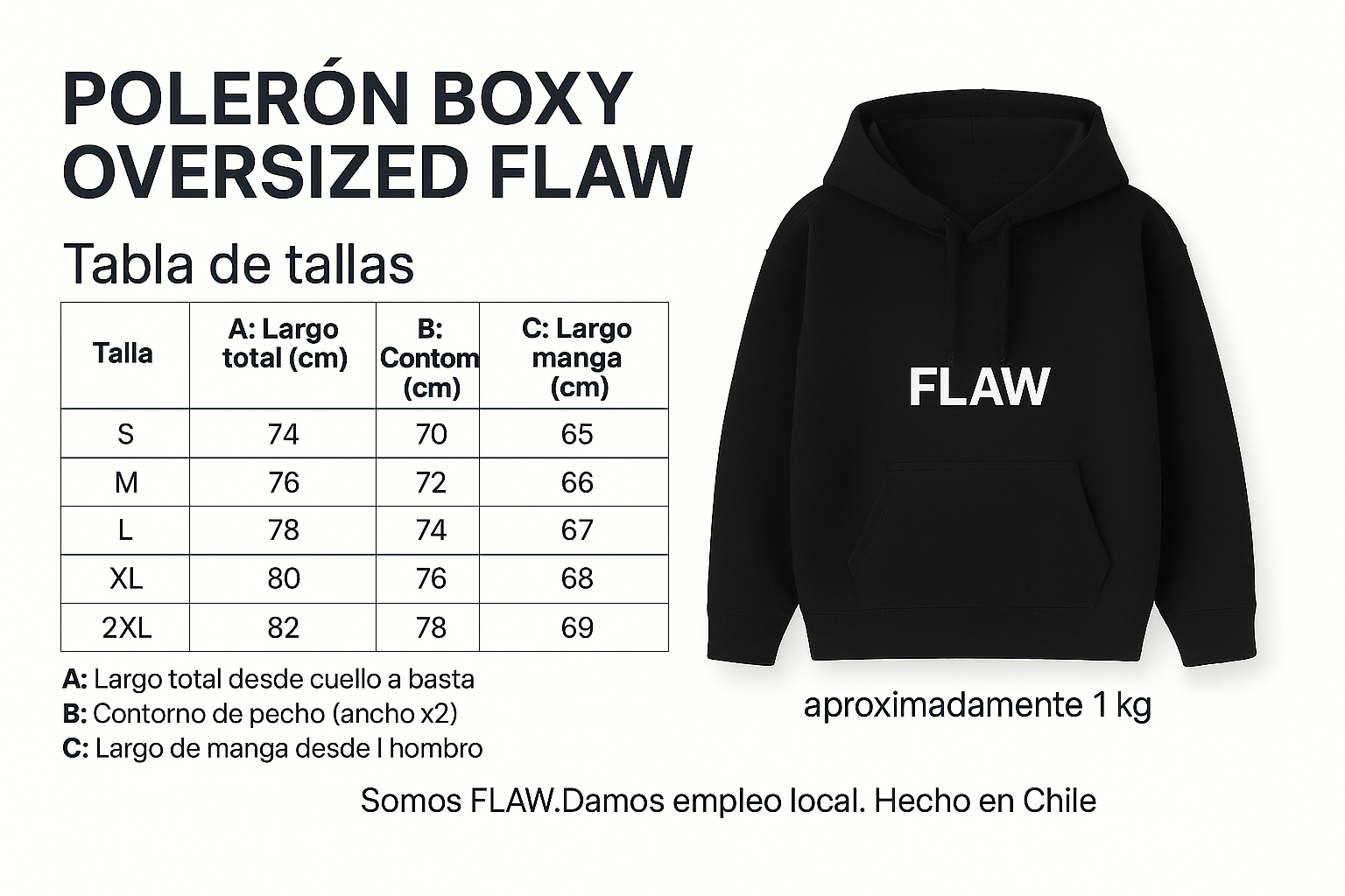 Polerón Oversize Flaw "Dark Ant Flawless" Negro Unisex-2