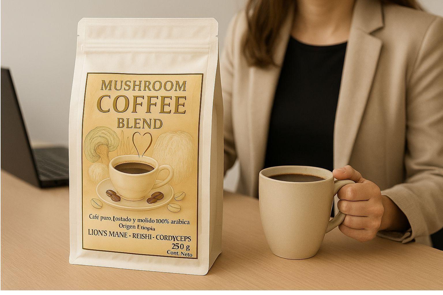Café Mushroom Coffee Blend 100 Arábica con Hongos Funcionales 250 gr-2