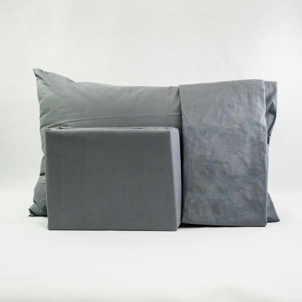 Juego de Sábanas 144 hilos Gris 1,5 plazas-2