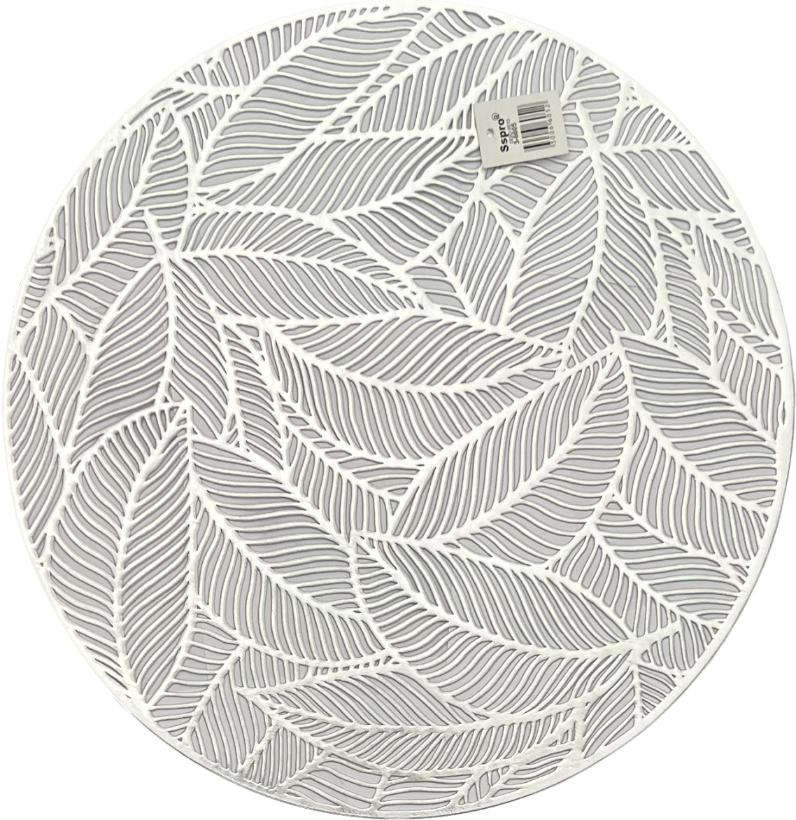 Individual Centro de Mesa Tapete Silicona 38 cm - Hojas Plateado-0