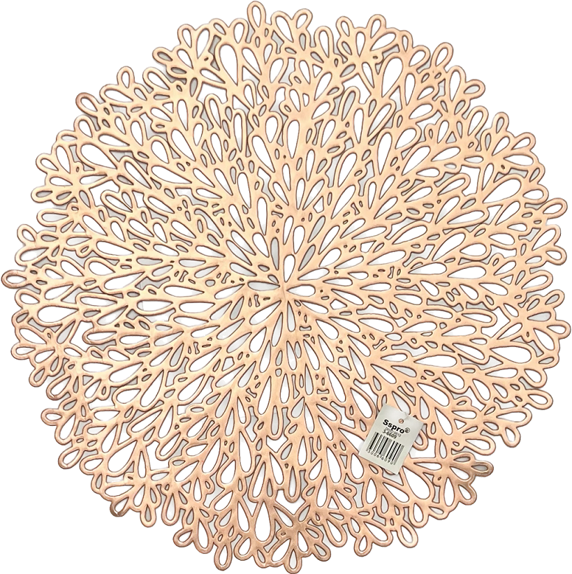 Individual Centro de Mesa Tapete Silicona 38 cm - Ramas Rose Gold-0