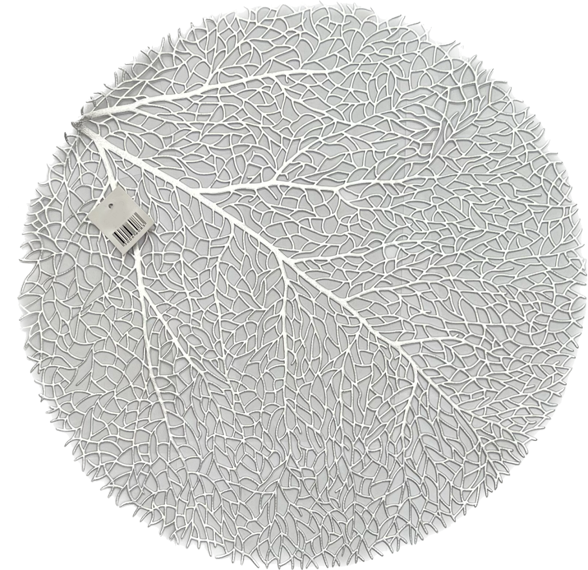 Individual Centro de Mesa Tapete Silicona 38 cm - Ramas Plateado-0