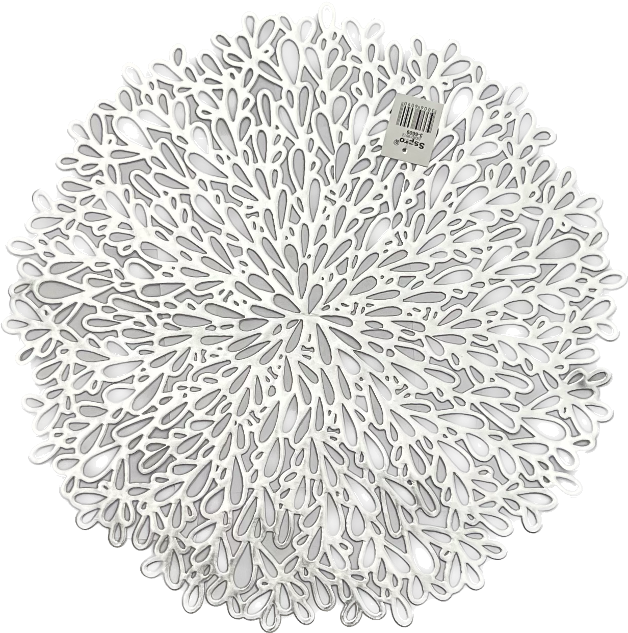 Individual Centro de Mesa Tapete Silicona 38 cm - Plateado-0