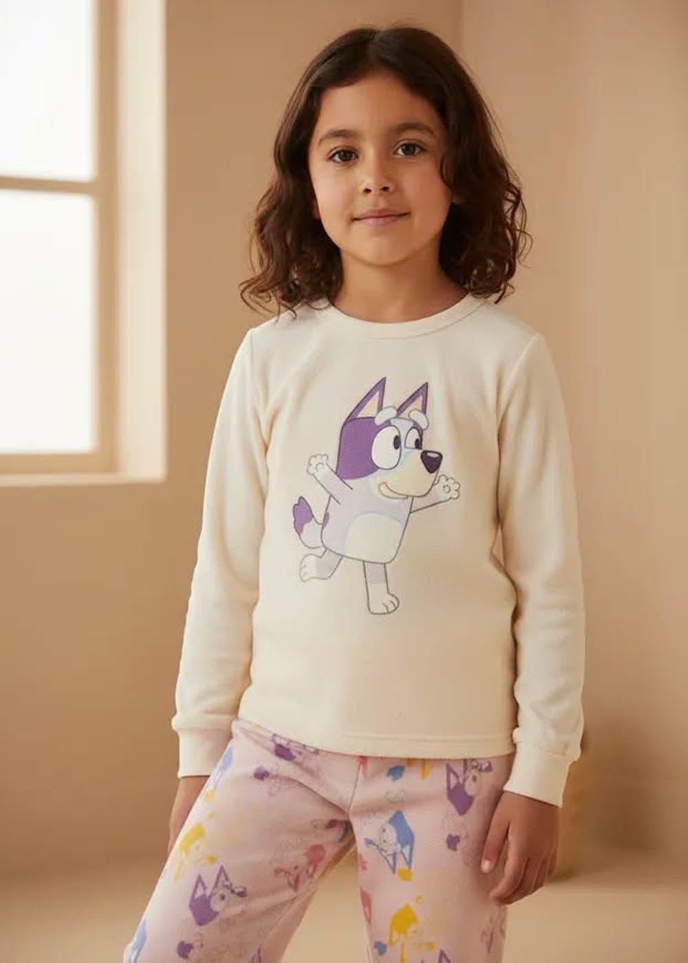 Pijama Bluey interior franela talla 6-0