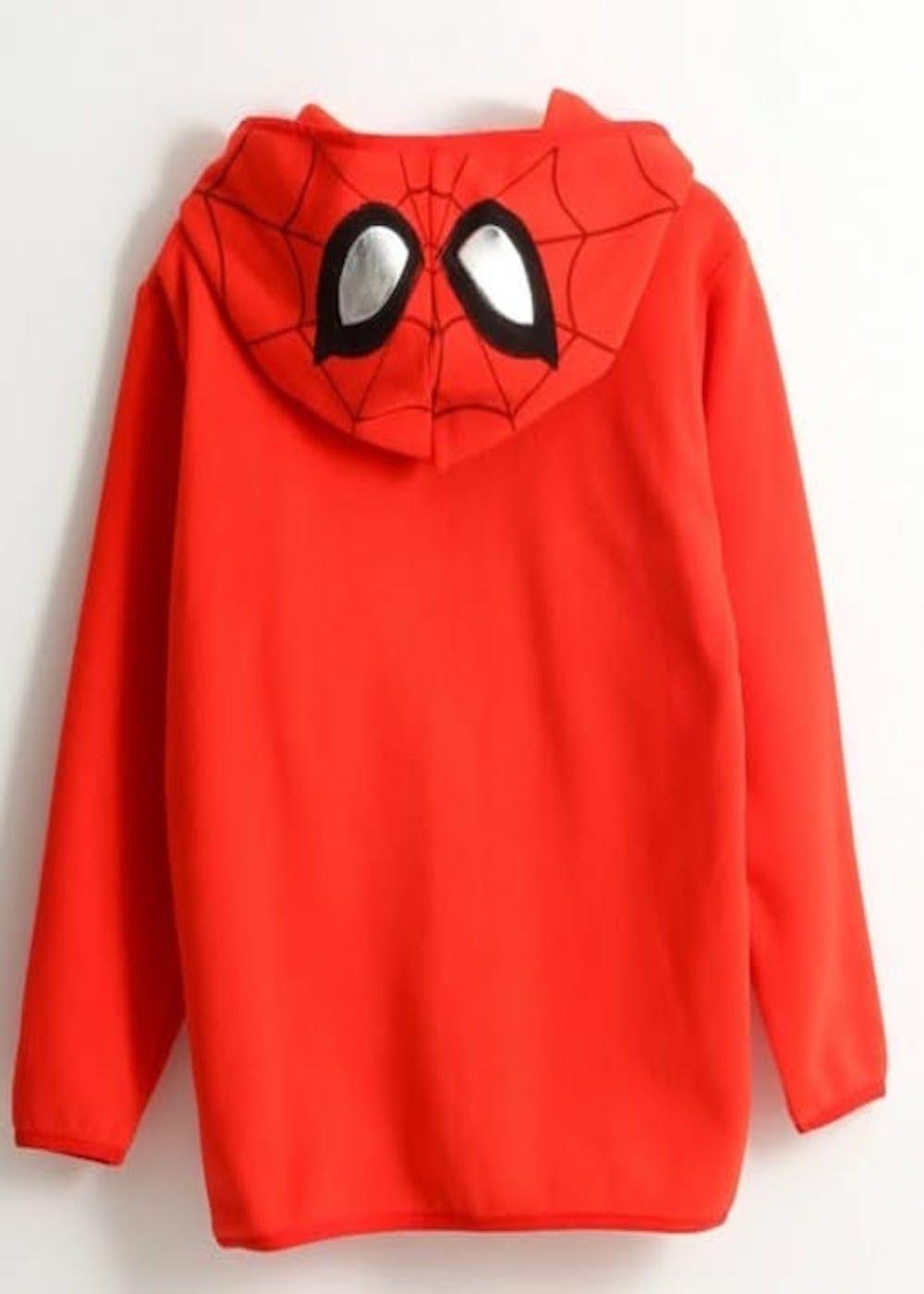 Poleron Spiderman talla 8 polar con capucha y cierre-2