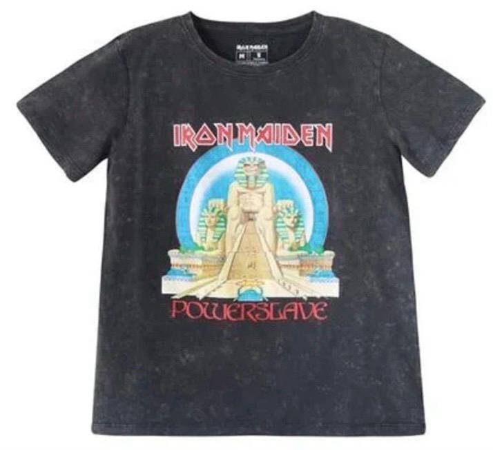 Iron Maiden Polera Talla M tela efecto desgastado-0