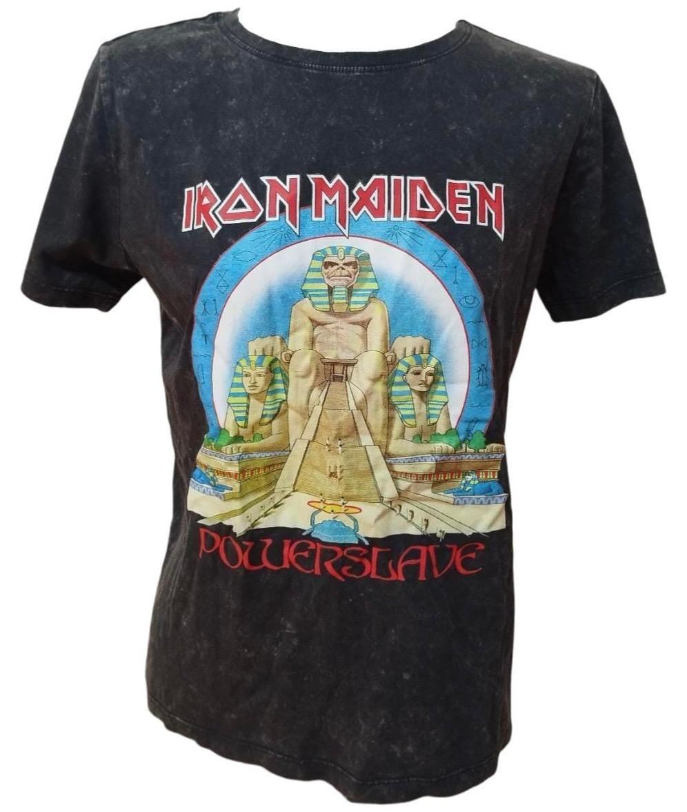 Iron Maiden Polera Talla M tela efecto desgastado-1