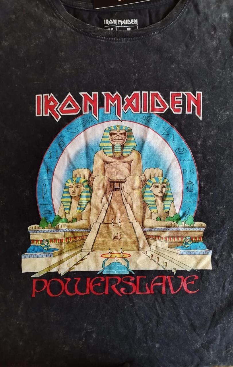 Iron Maiden Polera Talla M tela efecto desgastado-2