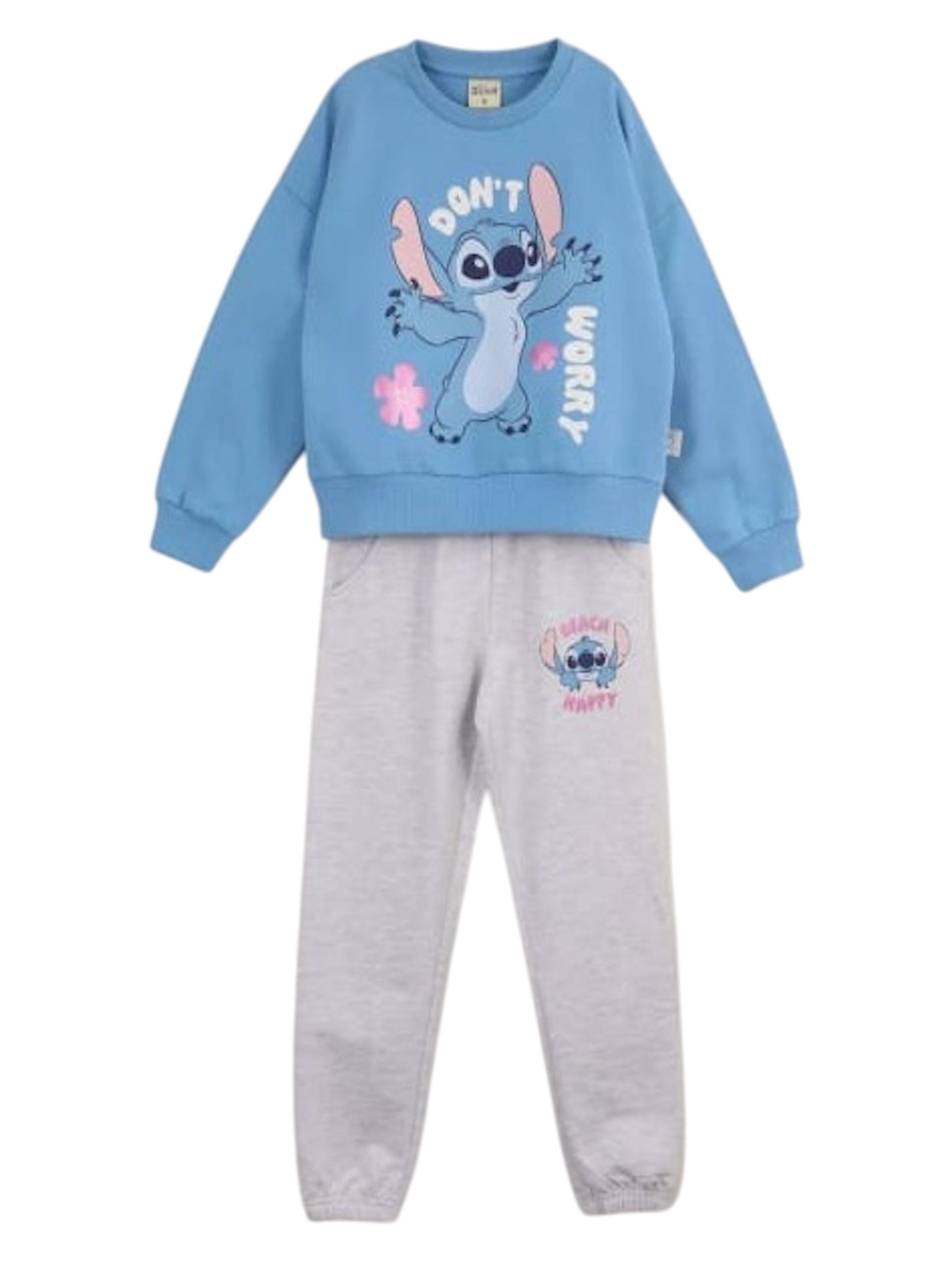 Conjunto Poleron y Pantalón Talla 8 Stitch Disney-0