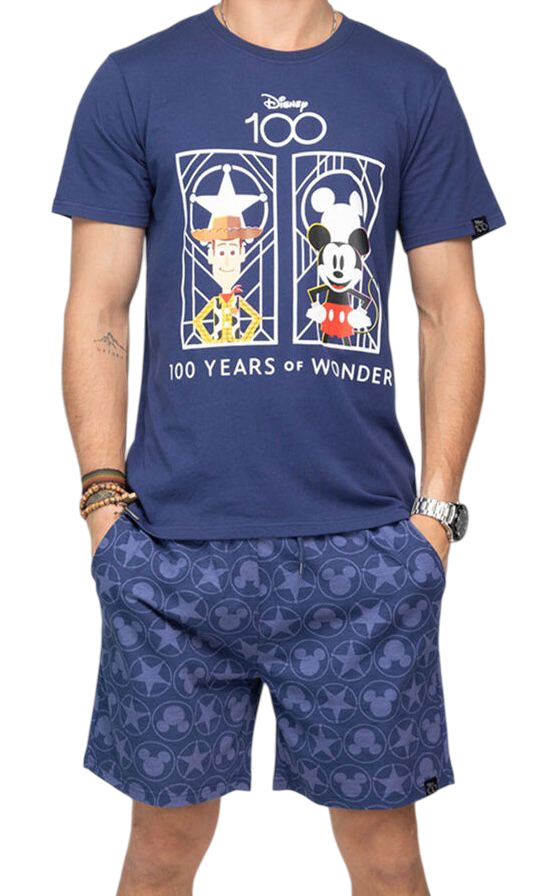 Pijama Verano Hombre Talla M Disney 100 años Woody y Mickey-2