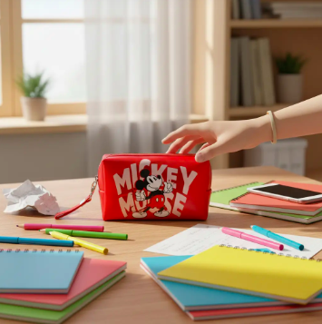Estuche o cosmetiquero Mickey Mouse Disney color Rojo-3