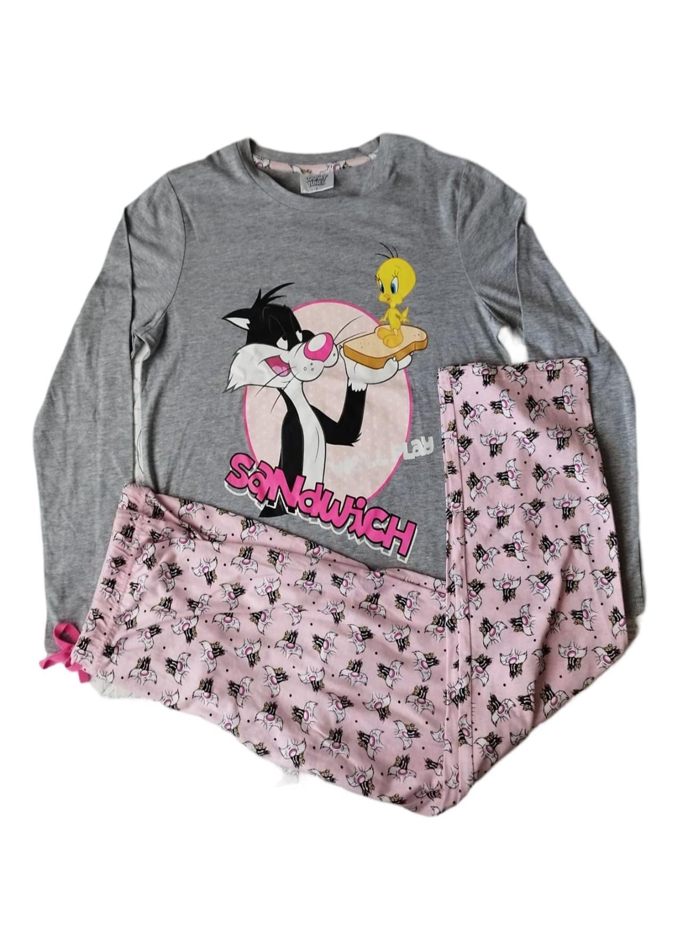 Pijama de mujer diseño Silvestre y Piolin Talla S-0