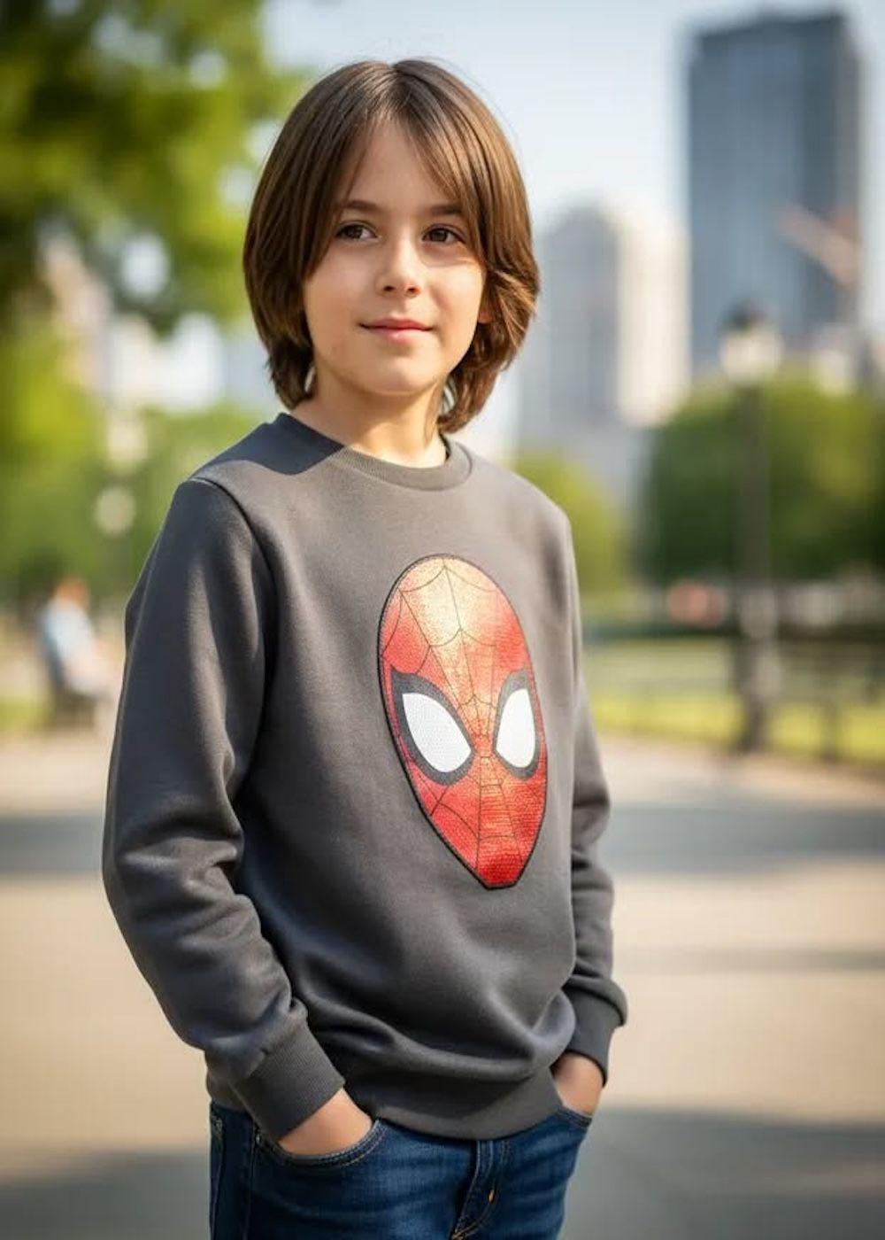 Poleron Spiderman Talla 8 mascara brillante-2