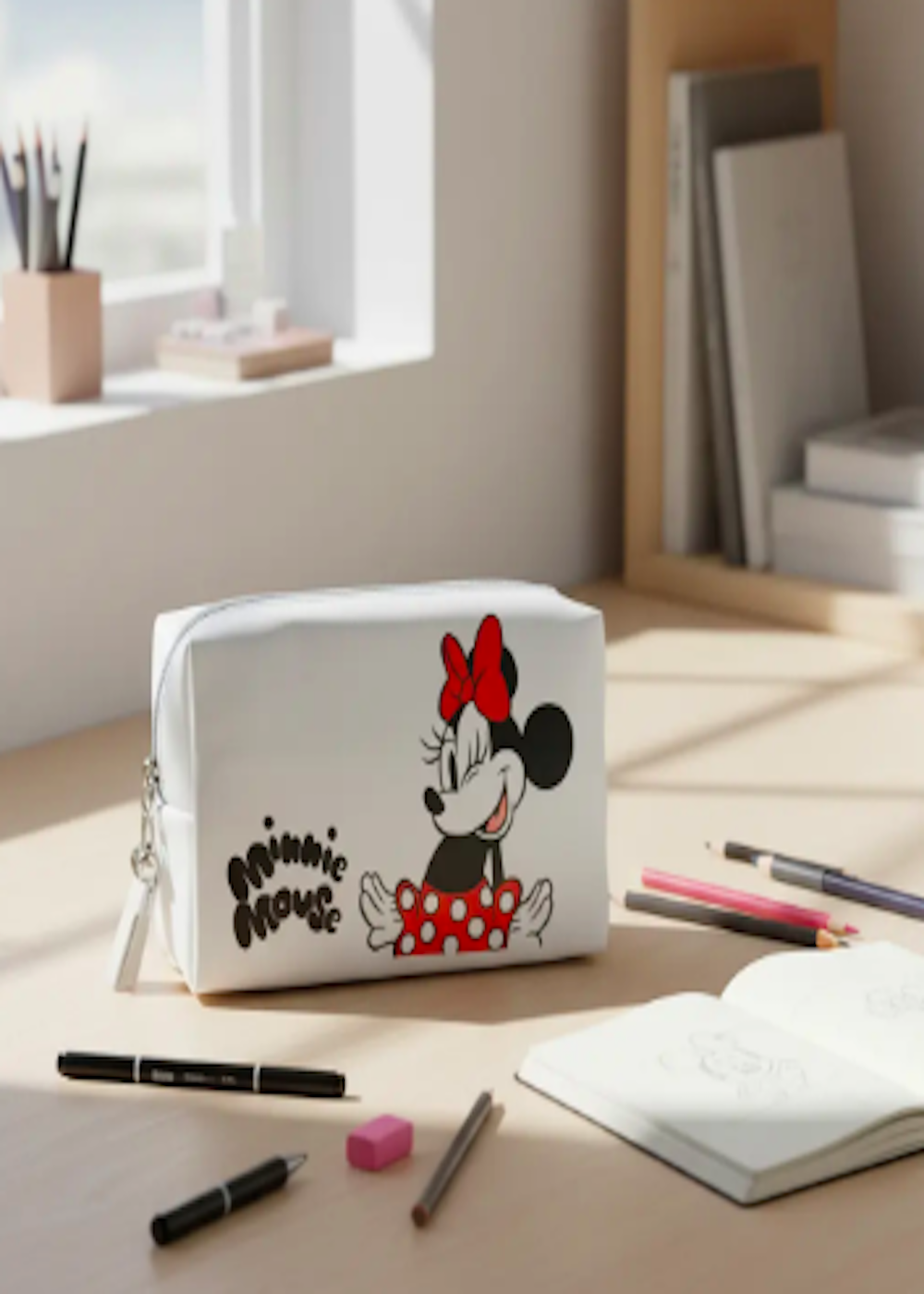 Estuche cosmetiquero Minnie Mouse Disney color blanco-3